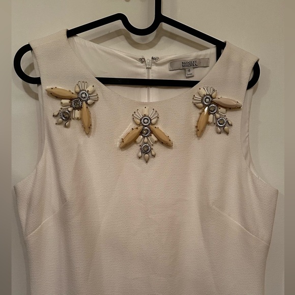 Badgley Mischka cream dress with embellishments - Picture 4 of 7